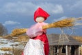 Straw Scarecrow of Shrovetide before burning