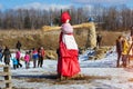 Straw Scarecrow of Shrovetide before burning