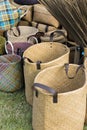 Straw shopping bags Royalty Free Stock Photo