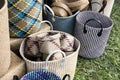 Straw shopping bags Royalty Free Stock Photo