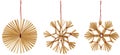 Straw Snowflake Hanging Decoration, Strawy Snow Flake Christmas