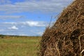 Straw stack sky background