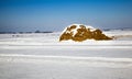 Straw stack. winter