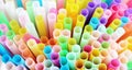 Straw straws plastic drinking background colourful full screen