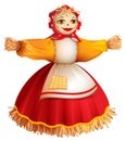 Straw stuffed woman for Russian holiday Maslenitsa shrovetide Pancake week
