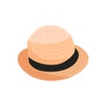 Straw summer hat with narrow brims