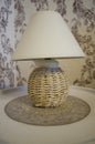 Straw table and lamp shades to decorate rooms.