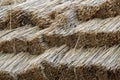 Straw thatching roof. Texture background. Royalty Free Stock Photo