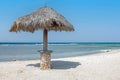 Straw umbrella on Eagle Beach, Aruba Royalty Free Stock Photo