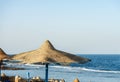 Straw umbrellas in a Red Sea beach - Marsa Alam Egypt Africa Royalty Free Stock Photo