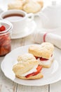Strawbbery shortcakes with whipped cream Royalty Free Stock Photo
