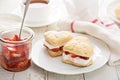 Strawbbery shortcakes with whipped cream Royalty Free Stock Photo