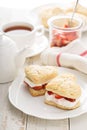 Strawbbery shortcakes with whipped cream Royalty Free Stock Photo