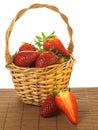 Strawberries in a basket, isolated Royalty Free Stock Photo