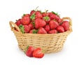 Strawberries in a basket isolated Royalty Free Stock Photo