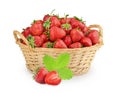 Strawberries in a basket isolated Royalty Free Stock Photo