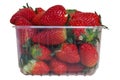 Strawberries basket isolated over white Royalty Free Stock Photo