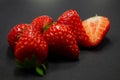 Strawberries on black background Royalty Free Stock Photo