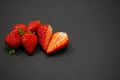 Strawberries on black background Royalty Free Stock Photo