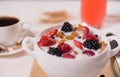 Fruit dessert with yoghurt in bowl Royalty Free Stock Photo