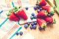 Strawberries and blueberries