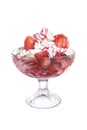 Strawberries bowl with cream Royalty Free Stock Photo