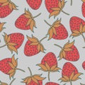 Strawberries and cherries seamless pattern design