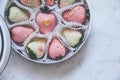 Gourmet chocolate covered strawberries in a round gift box