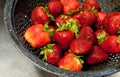 Strawberries in a colander