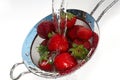 Strawberries in colander