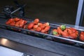 Strawberries on conveyor belt