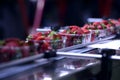 Strawberries on conveyor belt