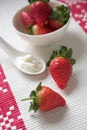 Strawberries & cream Royalty Free Stock Photo