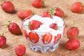 Strawberries with cream Royalty Free Stock Photo