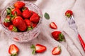 Strawberries in crystal bawl Royalty Free Stock Photo