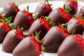 Strawberries dipped in dark chocolate