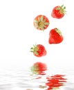 Strawberries falling