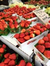 Strawberries at farmer`s market Royalty Free Stock Photo