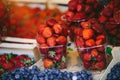 Strawberries at Farmers market Royalty Free Stock Photo