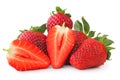 Strawberries Fragaria, Rosoideae isolated on white background, including clipping path without shade.