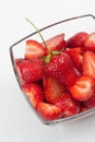 Strawberries in a glass bowl Royalty Free Stock Photo