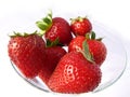 Strawberries in a glass bowl Royalty Free Stock Photo