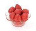 Strawberries in glass dish Royalty Free Stock Photo