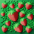 Strawberries illustration pattern. Three dimensional Royalty Free Stock Photo