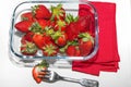 Strawberries. Isolated with red napkin. Royalty Free Stock Photo