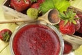 Strawberries and jam Royalty Free Stock Photo