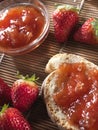 Strawberries with jam Royalty Free Stock Photo