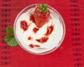 Strawberries jam yogourt Royalty Free Stock Photo