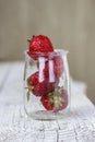Strawberries in jar Royalty Free Stock Photo