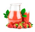 Strawberries juice with fresh strawberries Royalty Free Stock Photo